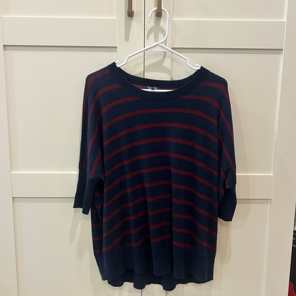 Splendid Navy and Red Striped Sweater